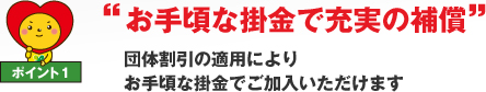 “お手頃な掛金で充実の補償”