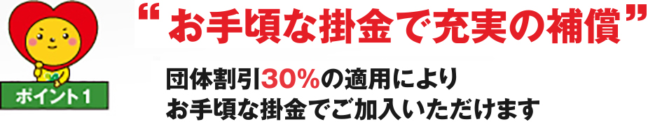 “お手頃な掛金で充実の補償”